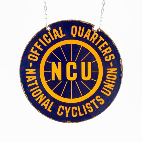 National Cyclists Union (Ncu) Double-Sided Enamel Sign