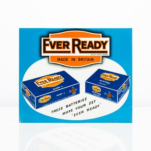 Ever Ready Batteries Tin Showcard / Counter Sign