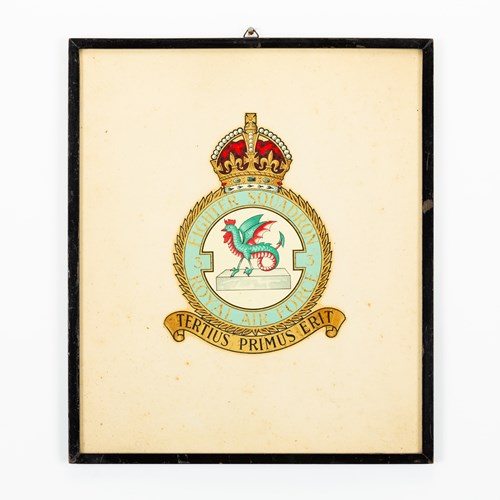 Royal Air Force (Raf) No.3 Figher Squadron Crest - Transfer On Paper