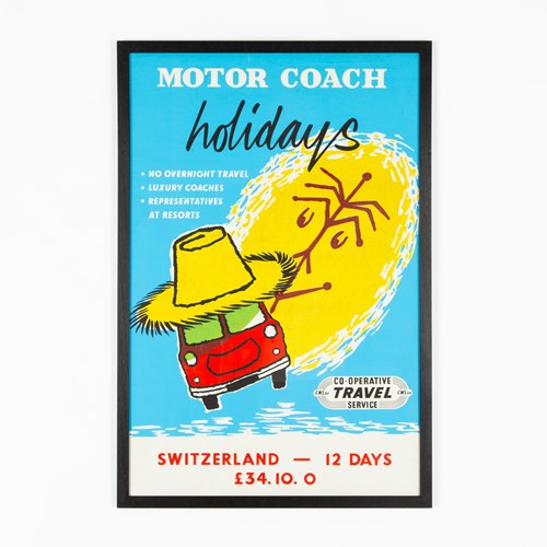 Original Motor Coach Holidays Advertising Poster