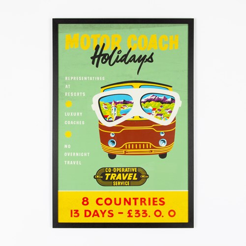 Original Motor Coach Holidays Advertising Poster
