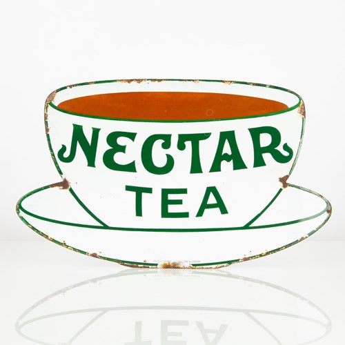 Nectar Tea, Teacup Shaped Enamel Sign