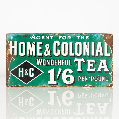Home & Colonial Tea - Double-Sided Enamel Sign