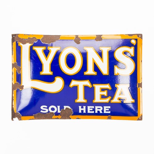  A Pot-Bellied (Convex) Lyons' Tea Enamel Sign
