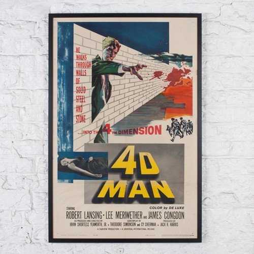 Original 1959 US One-Sheet Film Poster For 4D Man