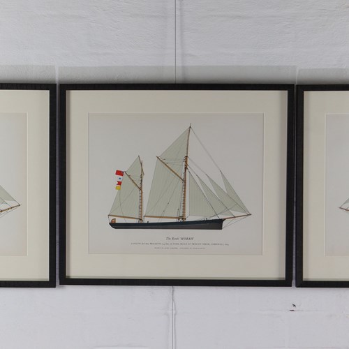 Set Of Three Sailing Ship Illustrations