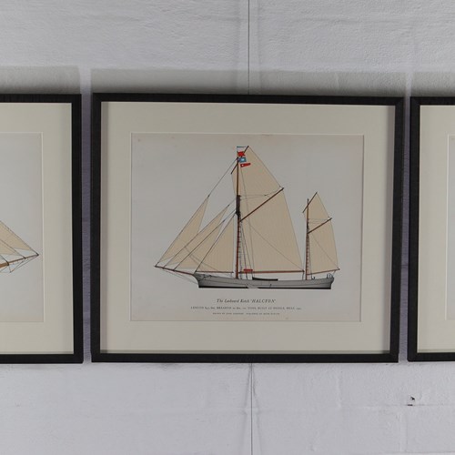 Set Of Three Sailing Ship Illustrations