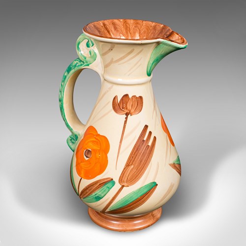 Vintage Decorative Custard Jug, English, Ceramic, Dessert Pourer, Art Deco, 1930