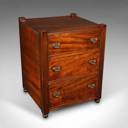 Antique Gentleman's Nightstand, English, Bedside Chest Of Drawers, Georgian