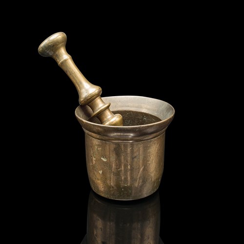 Antique Kitchen Mortar & Pestle, English, Bronze, Apothecary, Chemist, Georgian