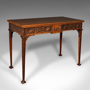Antique Chippendale Revival Table, English, Consol...