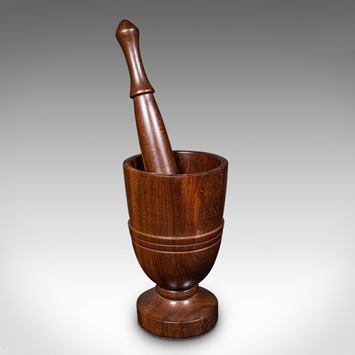 Antique Mortar And Pestle, English, Walnut, Apothecary, Kitchen Aid, Victorian