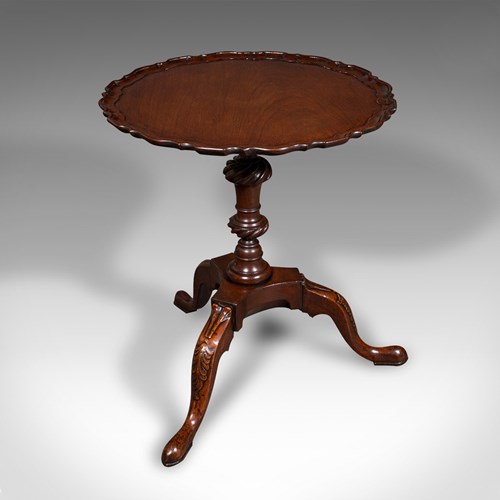 Antique Pie Crust Side Table, English, Walnut, Wine, Lamp, Victorian, Circa 1850