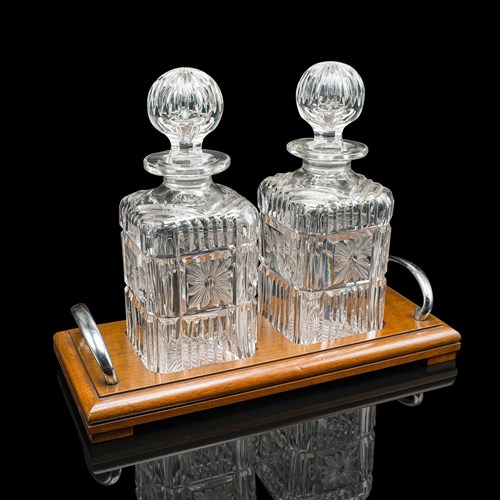 Antique Decanter Service, English, Crystal Glass, Pair, Mappin & Webb, Edwardian