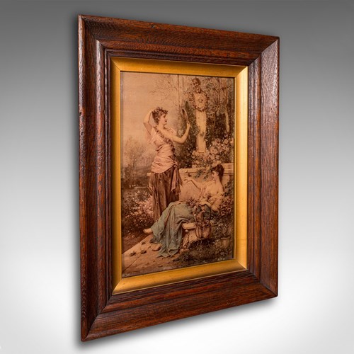 Antique Crystoleum Picture, French, Framed Glass Mezzotint, Art, Late Victorian