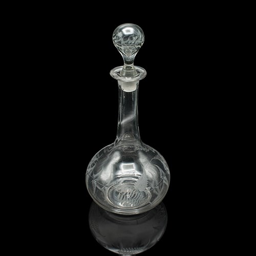 Vintage Wine Decanter, English, Glass, Aerator, Liqueur Vessel, Mid 20Th Century