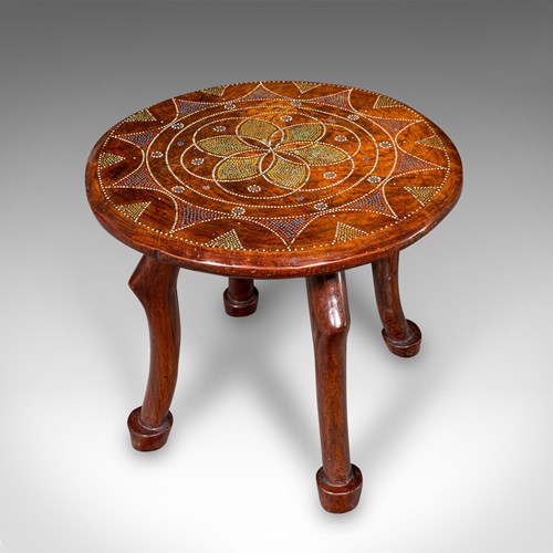 Antique Tribal Side Table, African, Fruitwood, Stool, Lamp Stand, Victorian, Luo