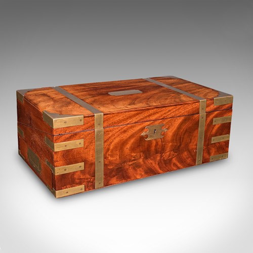 Antique Campaign Writing Slope, English Correspondence Box, Book Rest, Victorian