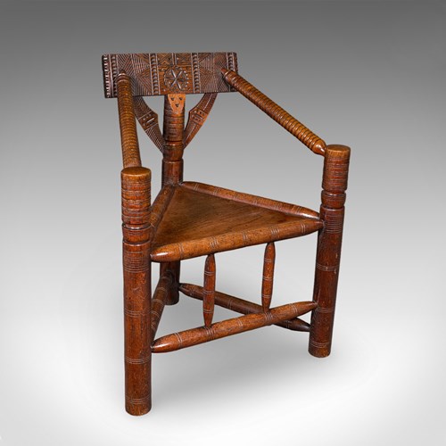 Antique Turner's Armchair, English, Oak, Old Saxon Chair, Elbow Seat, Victorian