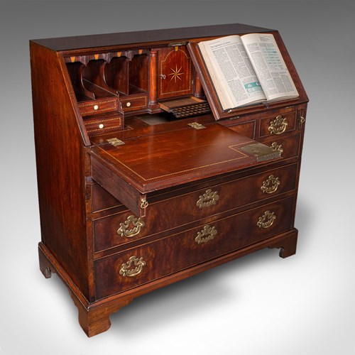Rare Antique Barrister's Bureau, English Secretary, Escritoire, Georgian, C.1760