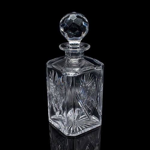 Vintage Scotch Decanter, English, Cut Glass, Whiskey, Barware, Bottle, C.1970