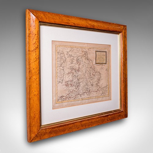Antique Map Of England & Wales, French, Framed Cartography, Georgian, Circa 1780