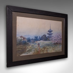 Vintage Landscape Painting, Japanes...