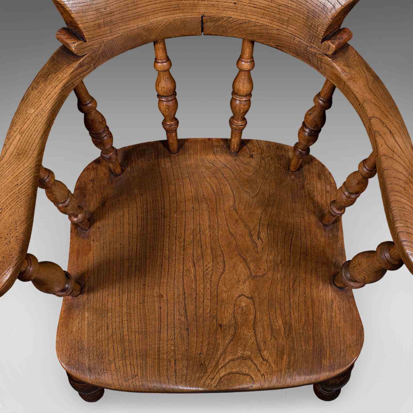 British Antique Wooden Chair 北欧風　カントリー Pair Of Antique Country House Captain's Chairs, English, Smoker's