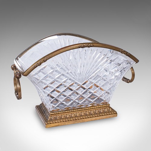 Antique Serving Dish, French, Cut Glass, Ormolu, Bowl, Empire Taste, Victorian