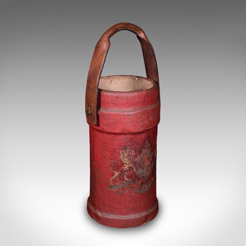 Antique Decorative Stick Stand, English, Leather, Basket, Storage Bin, C.1920