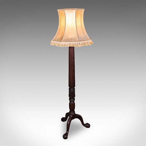 Antique Standard Lamp, English, Floor Light, William IV Revival, Victorian, 1890