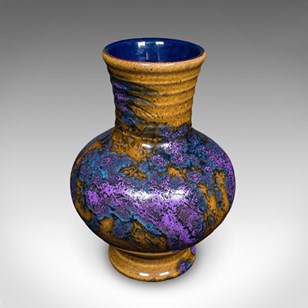 Vintage Fat Lava Posy Vase, German,...