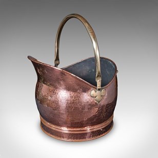 Antique Hand Finished Coal Scuttle,...