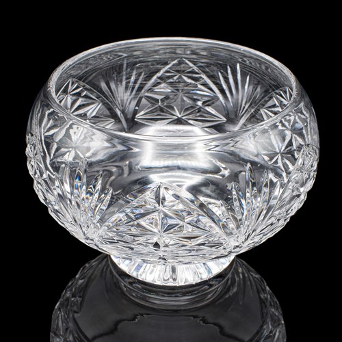 Vintage Rose Bowl, English, Cut Crystal, Posy, Potpourri, Fruit Dish, Circa 1970