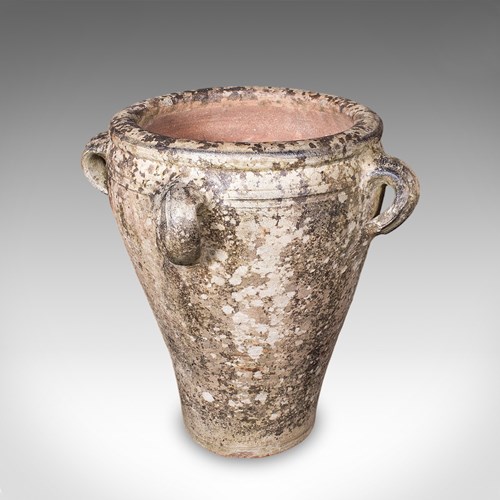 Antique Weathered Tuscan Planter, Italian, Terracotta, Garden Accent, Victorian