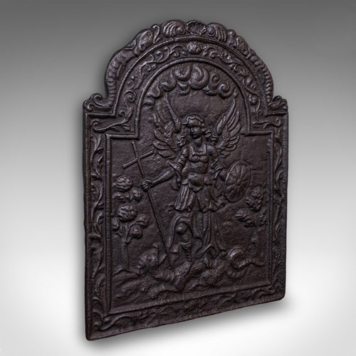 Antique Church Refectory Fire Back, English Fireplace Reflector, Victorian, 1890