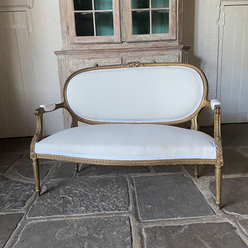 French 19Th Century Gilt Wood Sofa