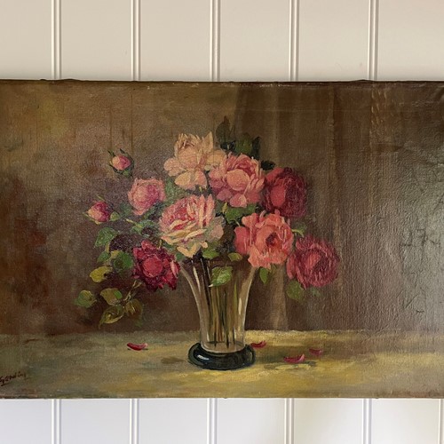 Dutch Painting Roses in Vas