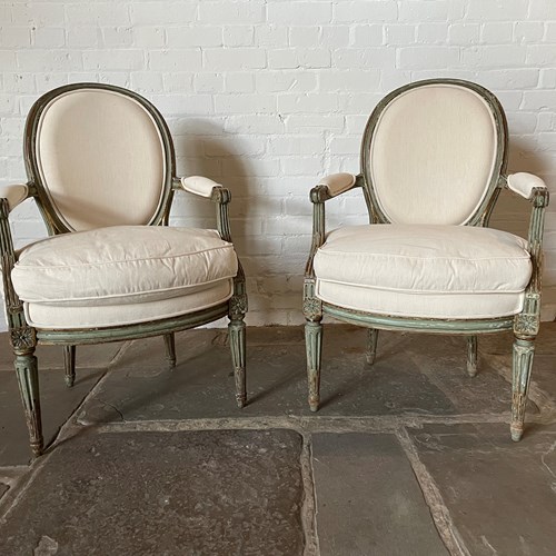 Pair Of French 18Th Century Armchairs