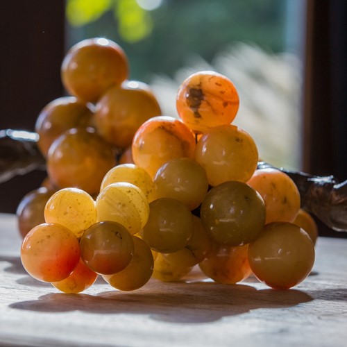 Large Bunch Alabaster Grapes with Resin 
