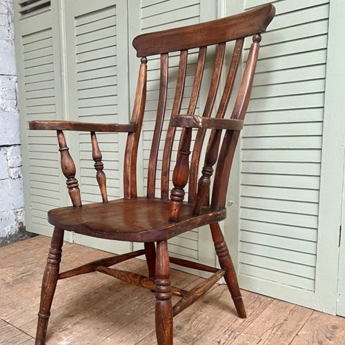 Antique Victorian Slatback Carver Chair