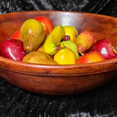 Large 19Th C French Slipware Terracotta Dish