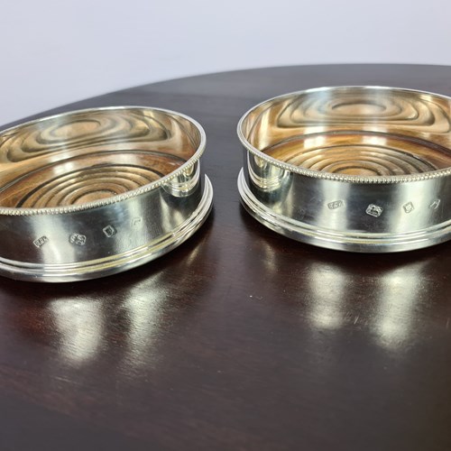 Sterling Silver Decanter Coasters By Richards & Knight Of London