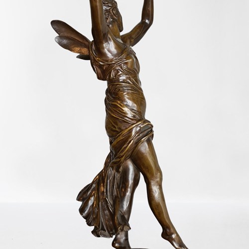 Art Nouveau Bronze Figure La Fee Aux Fleurs By Eugene Delaplanche