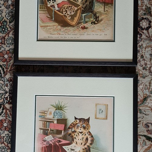 A Pair Of Louis Wain Prints C1900