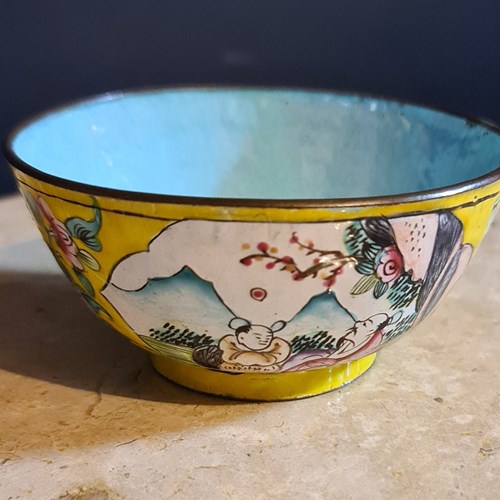 Small 19Th Century Cloisonne Bowl Enamel Bowl