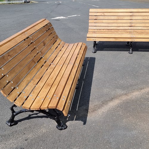 Exceptional Pair Of Cast-Iron Garden Benches