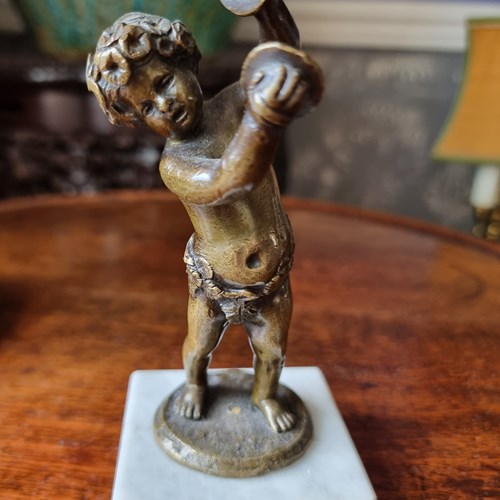 Small Bronze Putti Desk Ornament, 18Th Century