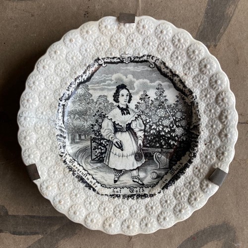 19th C. Child's nursery plate - 'Young Girl'