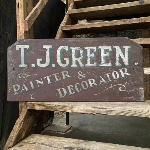 Vintage hand-painted trade sign